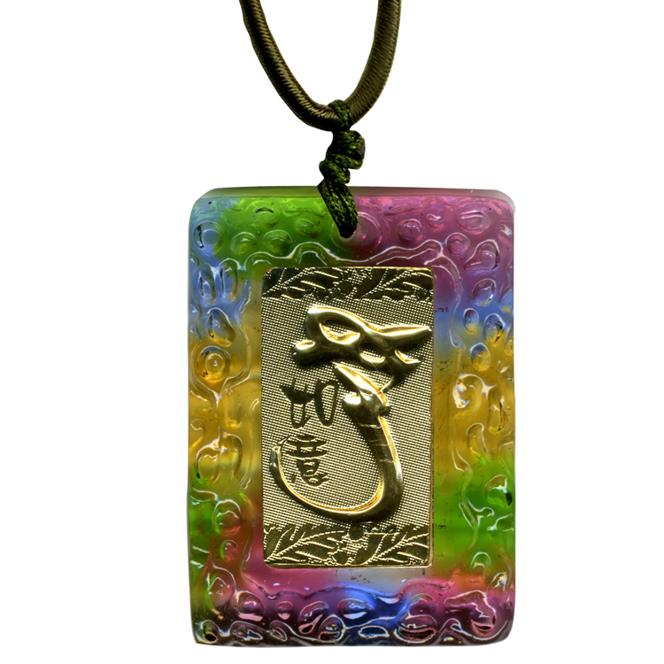 開運金箔琉璃項鍊~龍如意