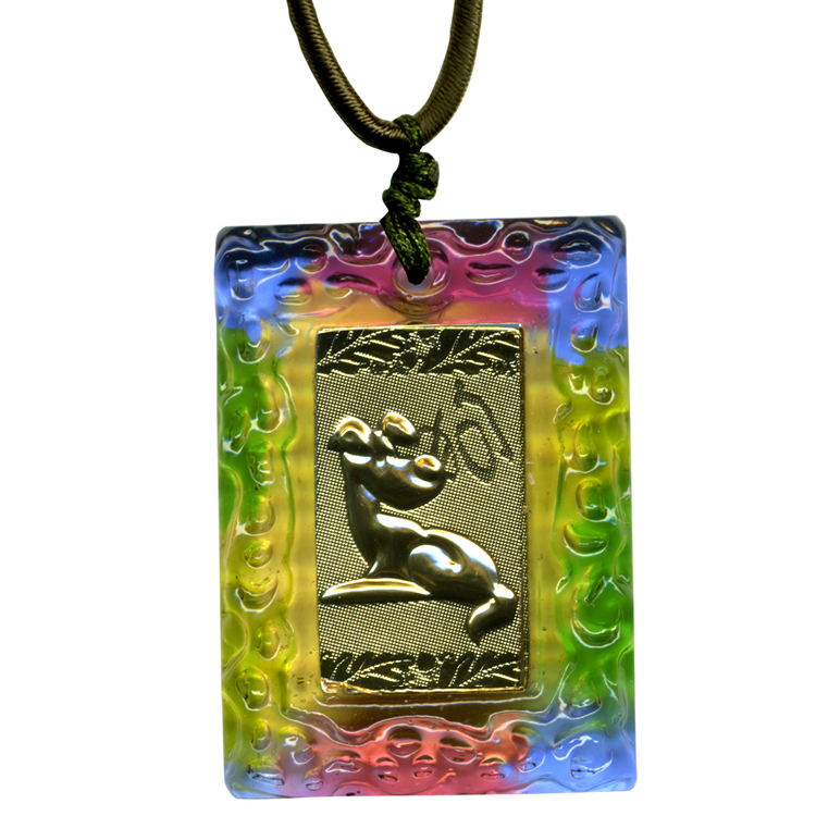 鹿港窯 開運金箔琉璃項鍊~十二生肖