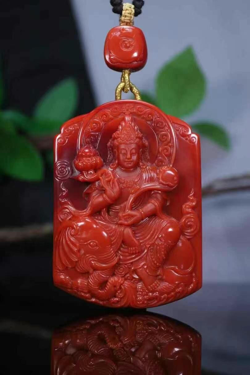 南紅普賢菩薩,天然南紅瑪瑙
