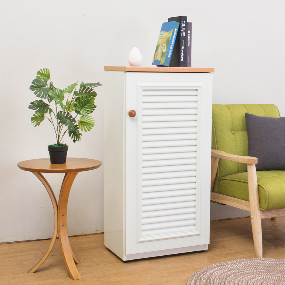 南亞塑鋼-1.6尺單門百葉塑鋼收納置物櫃/隙縫櫃/鞋櫃