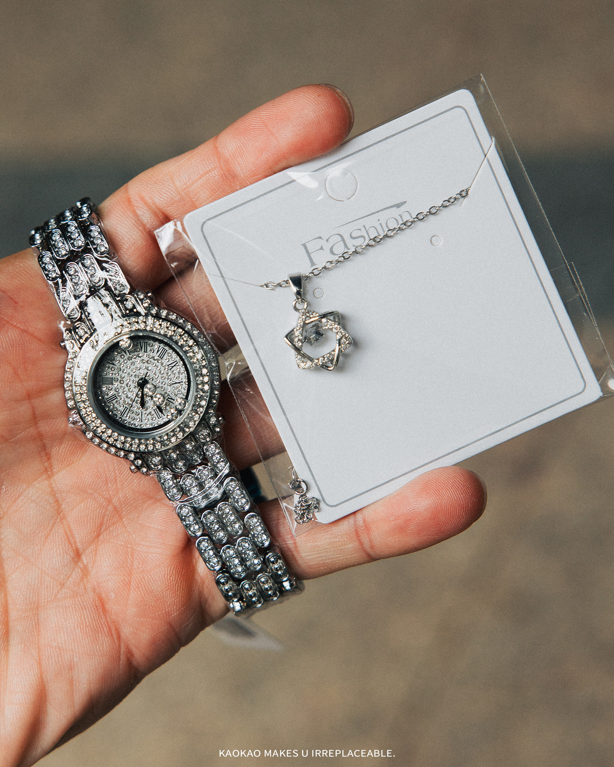 KANGOL 手錶 滿天星 金屬錶帶 石英機芯 高級 銀色【K832】