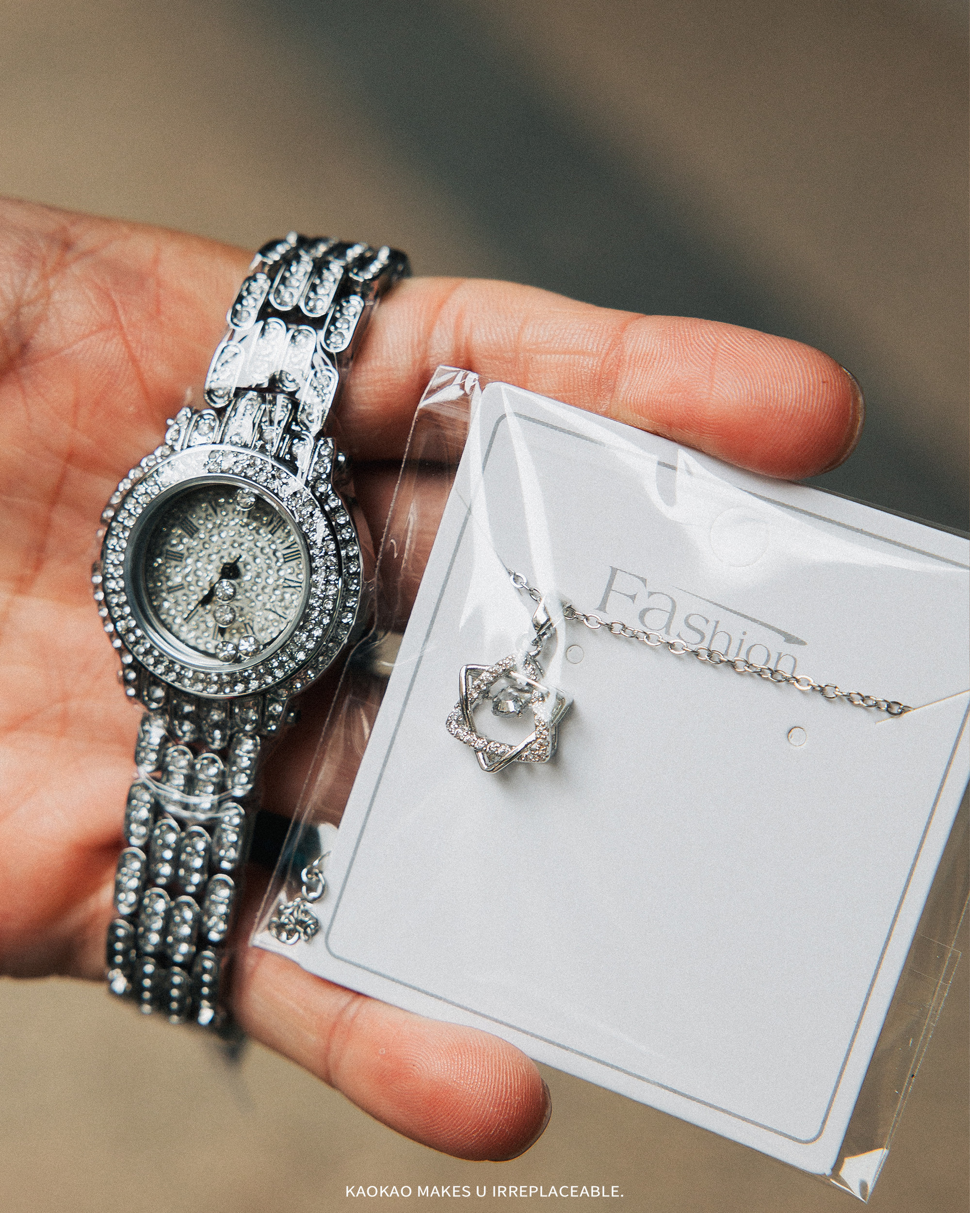 KANGOL 手錶 滿天星 金屬錶帶 石英機芯 高級 銀色【K832】