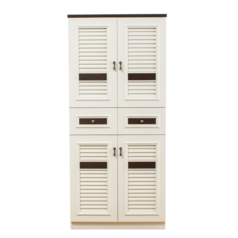 南亞塑鋼-2.7尺四門二抽塑鋼百葉高鞋櫃