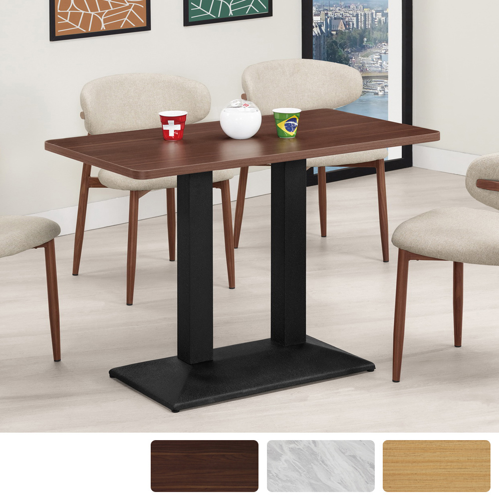 艾威特4尺工業風餐桌/休閒桌/商業桌(寬120x深60x高75cm-三色可選)
