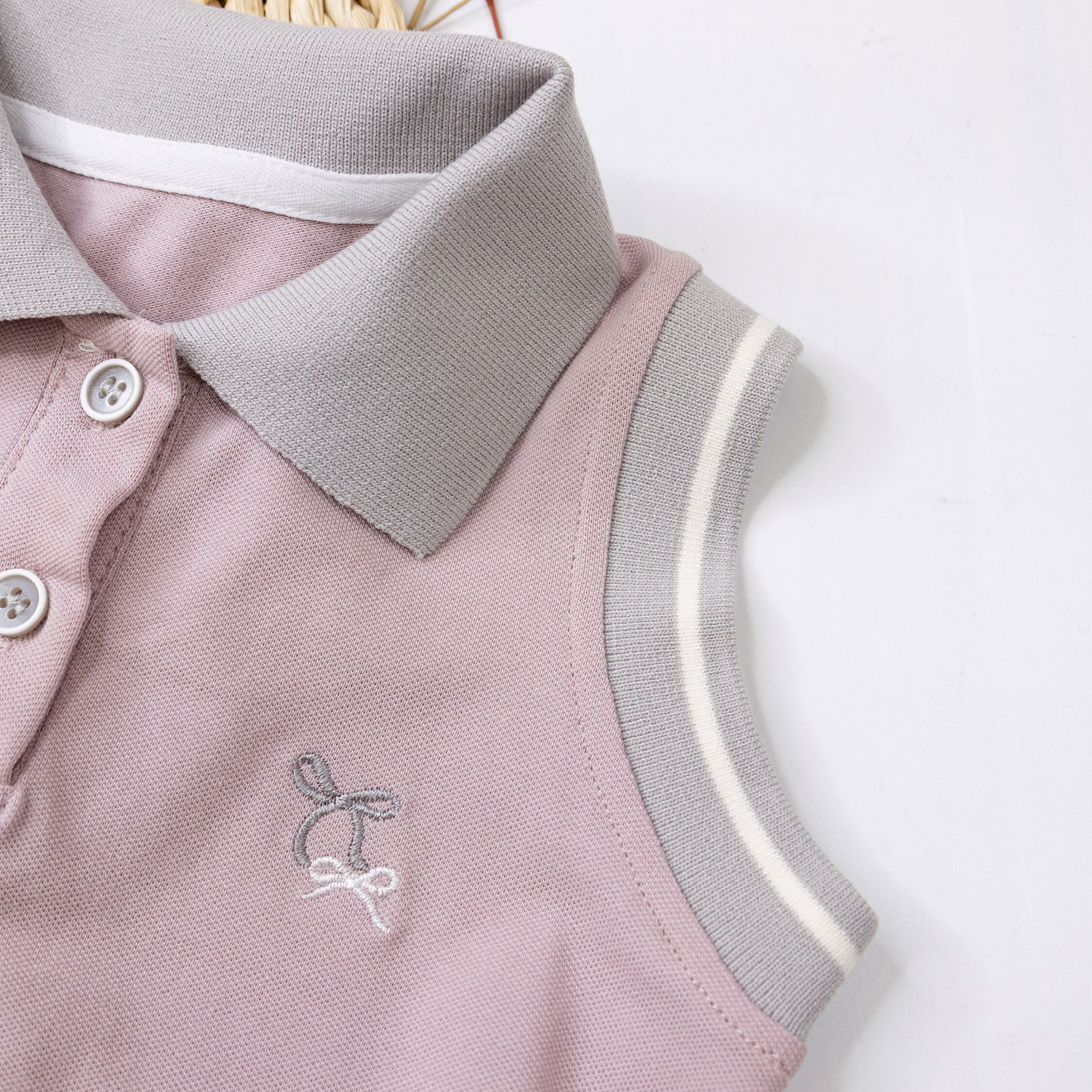 【H50269】學院風蝴蝶結刺繡套裝