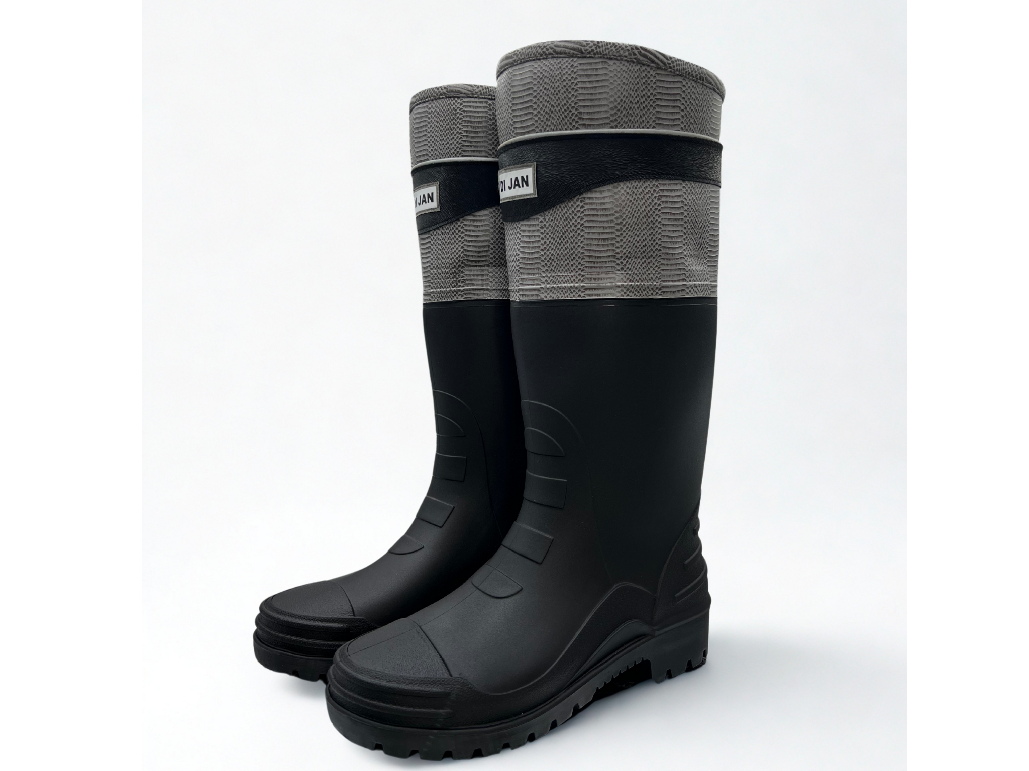 長筒 - 銀冠黑曼巴 登山雨靴 (附厚底乳膠鞋墊!)