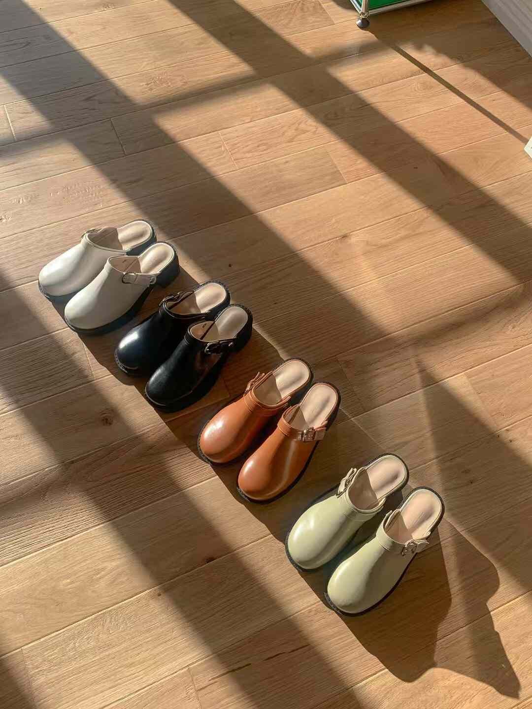 SH4311 厚低軟皮豆豆鞋 *足碼*