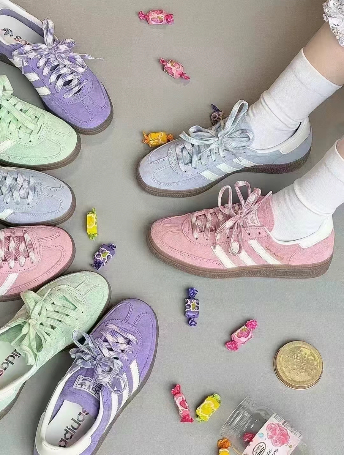 Adidas Handball Spezial 調色盤系列 夏日藍 青蘋果 少女粉 葡萄紫 德訓鞋 男女鞋/預購