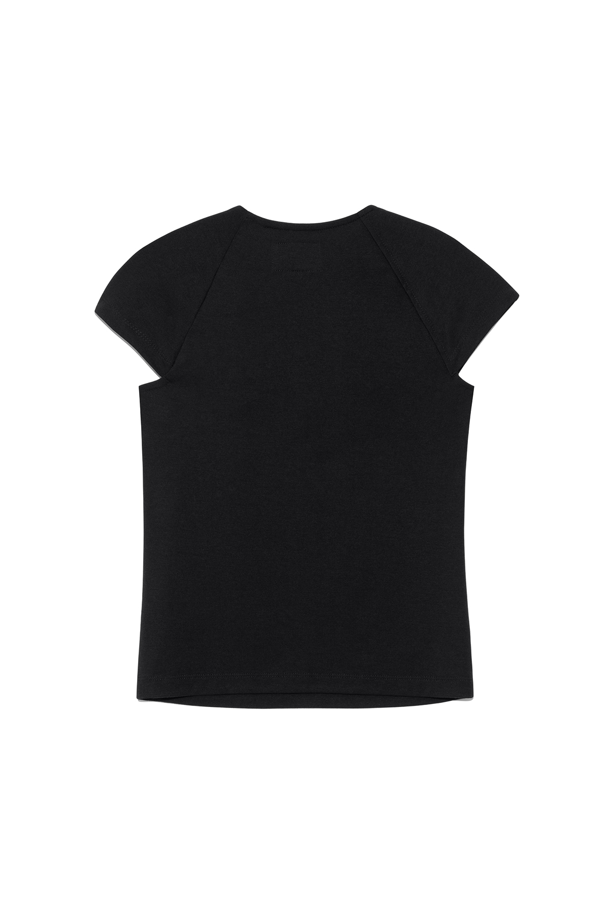 不對稱綁結抓皺上衣 黑色