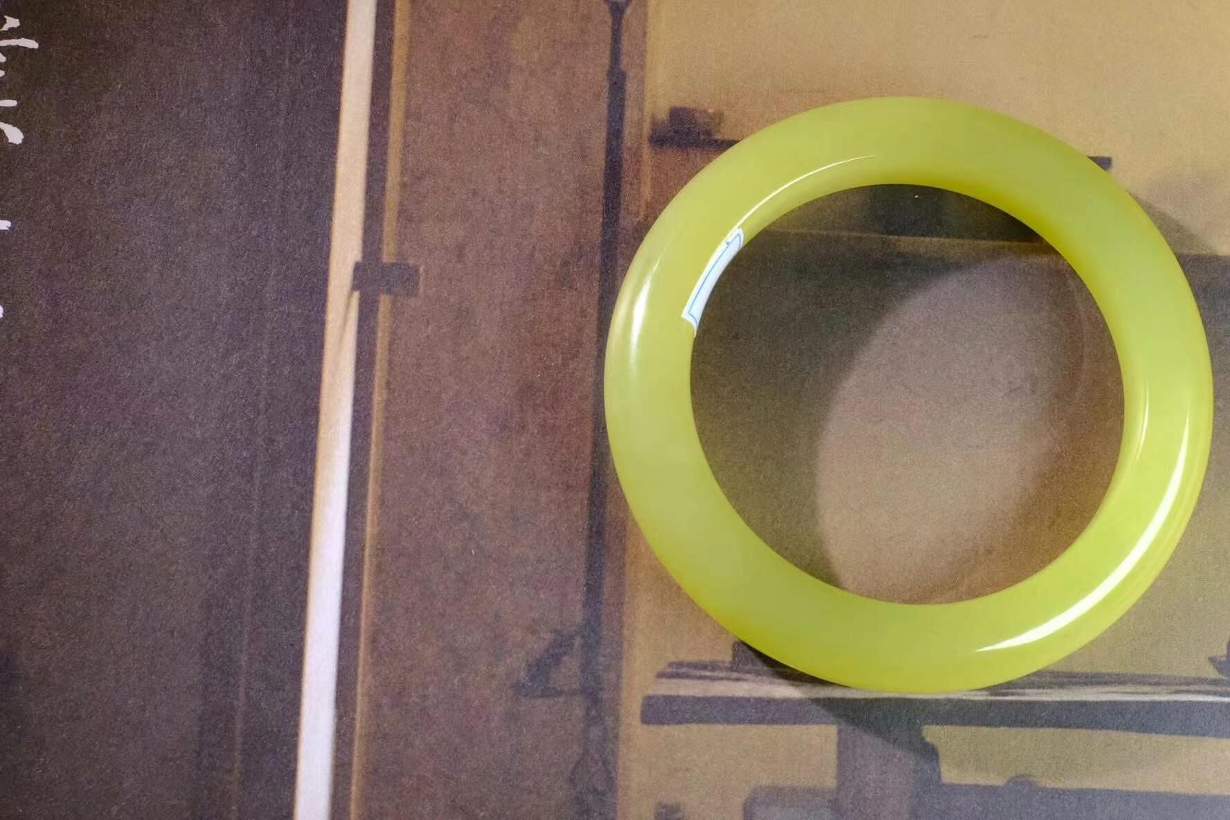 和田玉冰黃口手鐲,天然和田玉軟玉