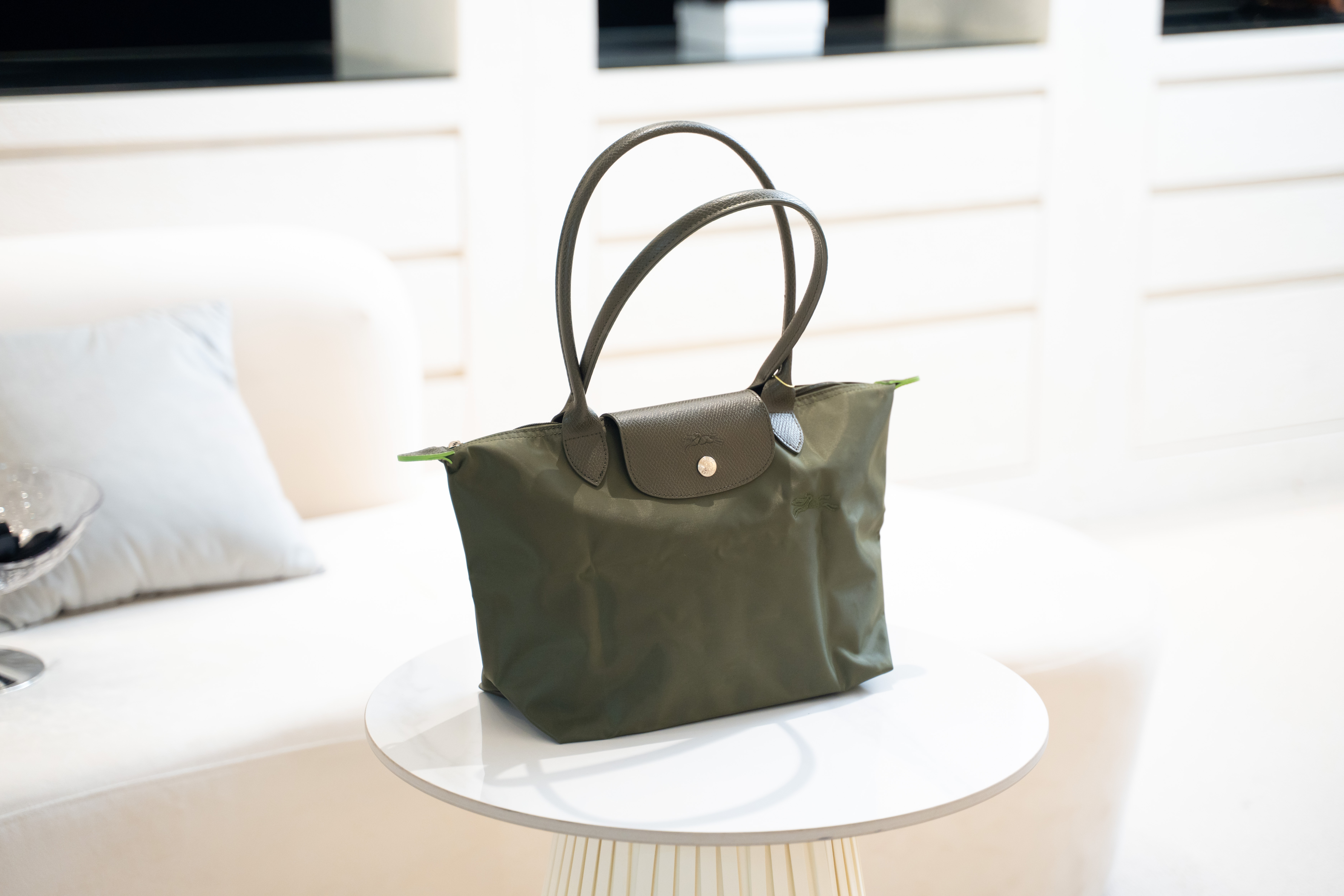 LONGCHAMP Le Pliage Green 28 長柄帆布袋 女款 森林綠色