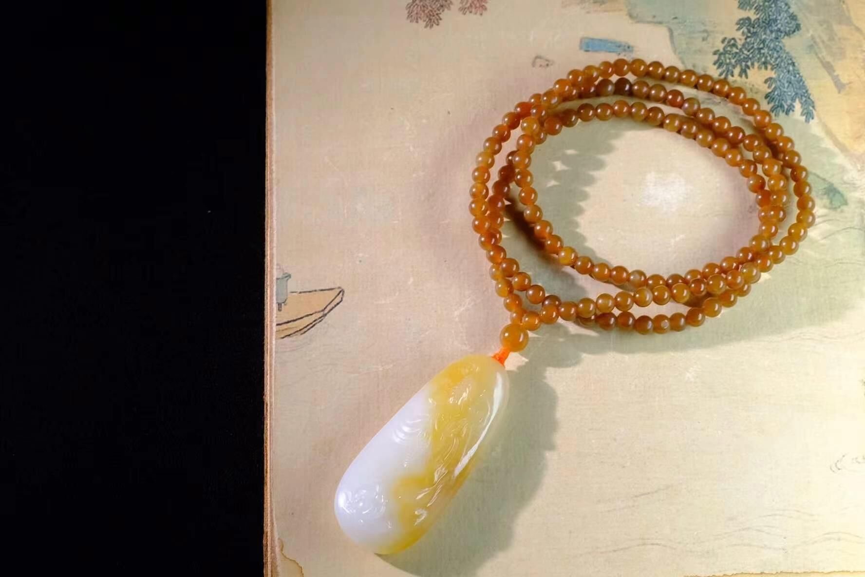 和田玉巴沙糖白細料蓮花觀音,天然和田玉軟玉