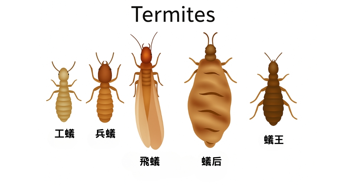 以下六個步驟說明白蟻生命循環的歷程