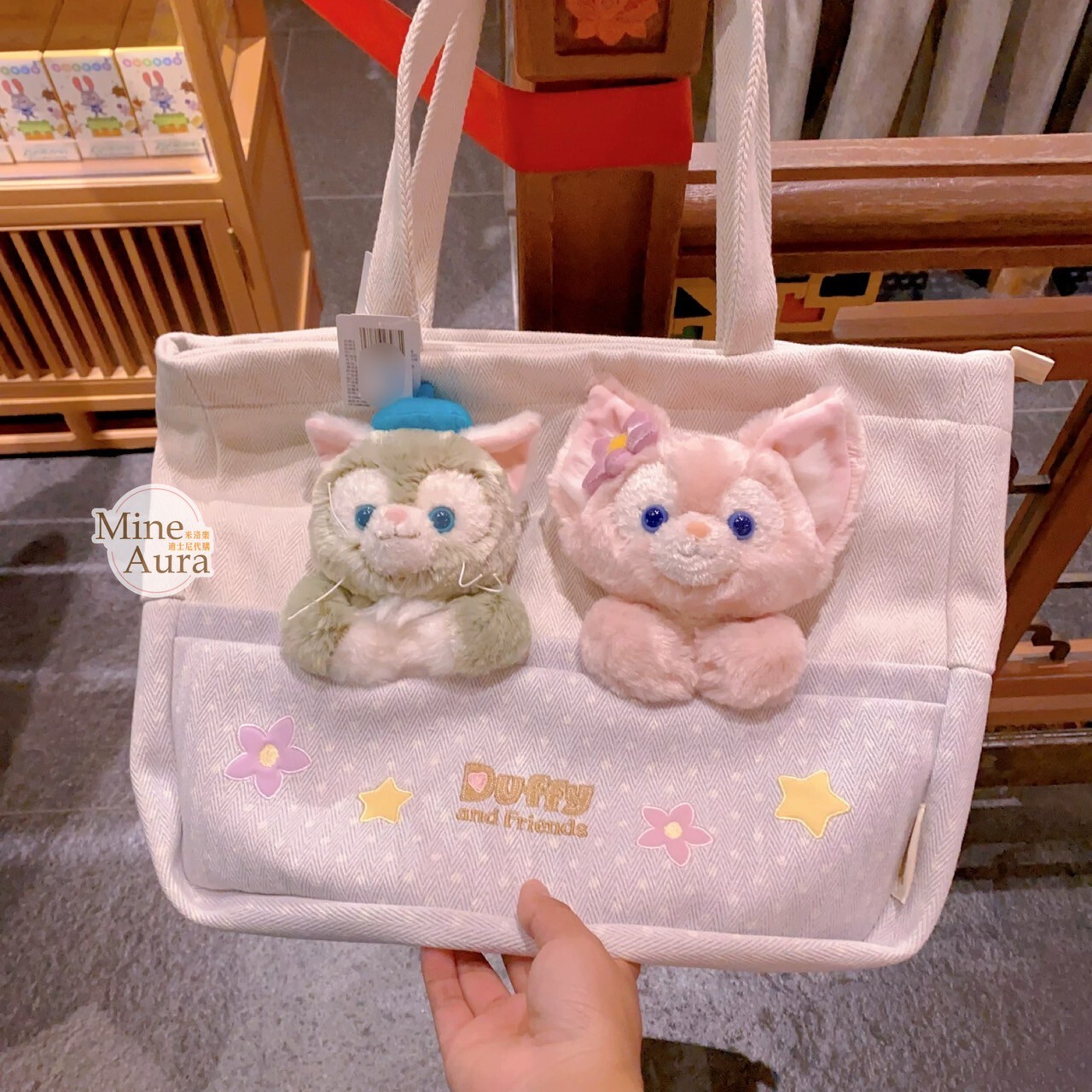 傑拉托尼 畫家貓 Gelatoni 玲娜貝兒 Lina bell 絨毛大頭 造型  手提包 托特包 -上海迪士尼樂園