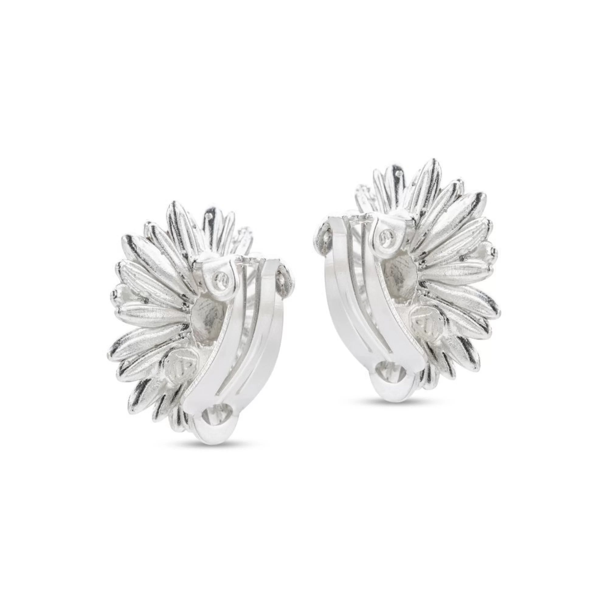 1TA0524-505 THALLO Daisy Field Daisy Earrings Clip-Ons 24K Gold and Sterling Silver #s006b (A-LX-E)