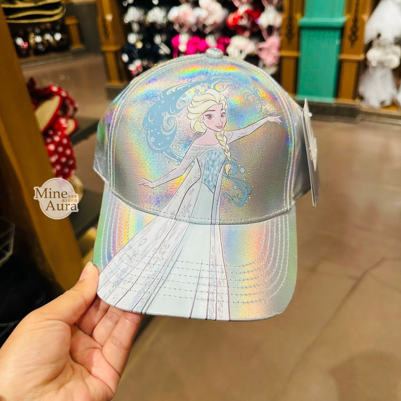 艾莎 Elsa 圖案 雷射銀色 造型 兒童 棒球帽 帽子 冰雪奇緣 Frozen -上海迪士尼樂園