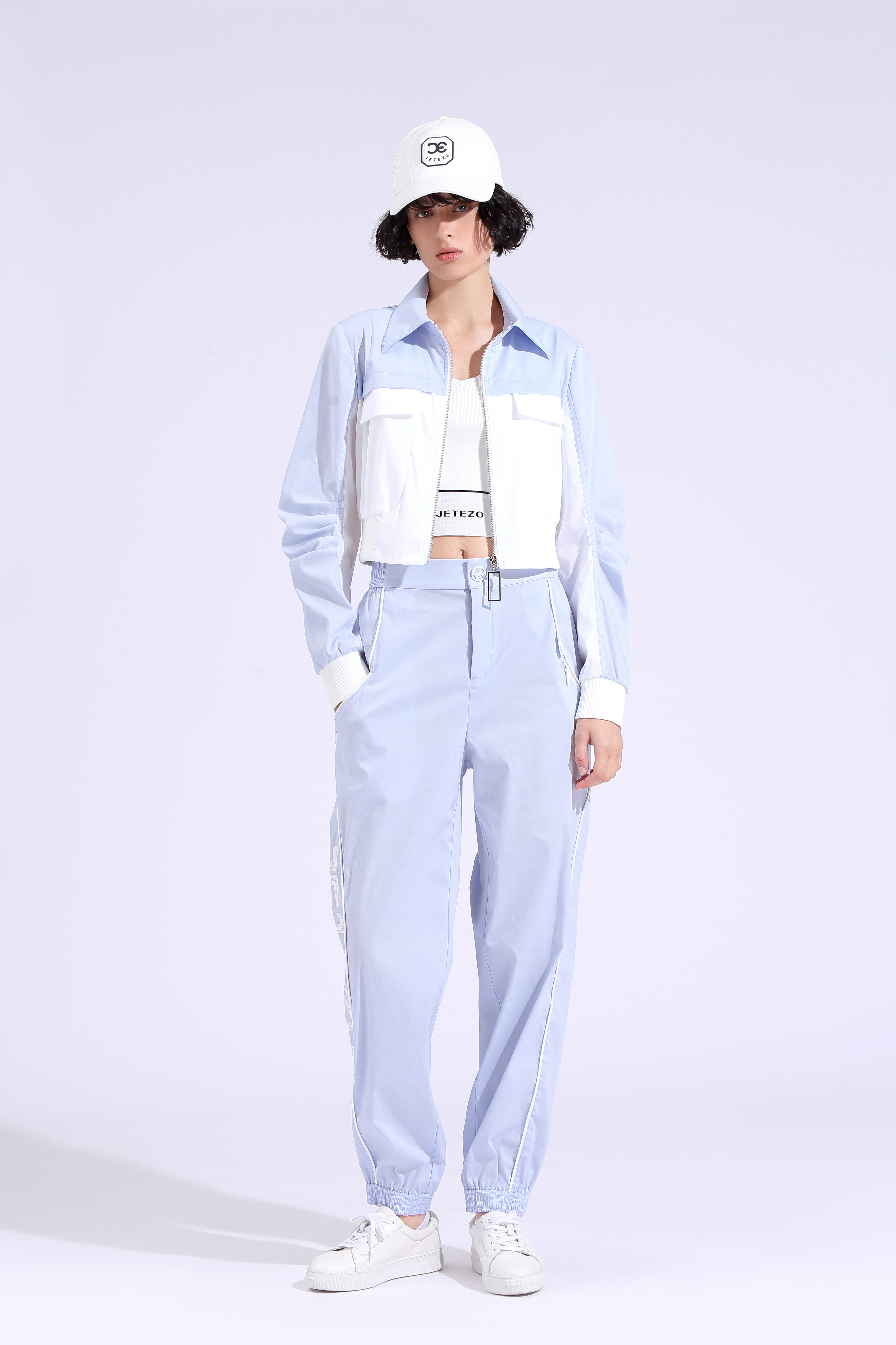 BE10032D1 濱海樂活拚色套裝外套