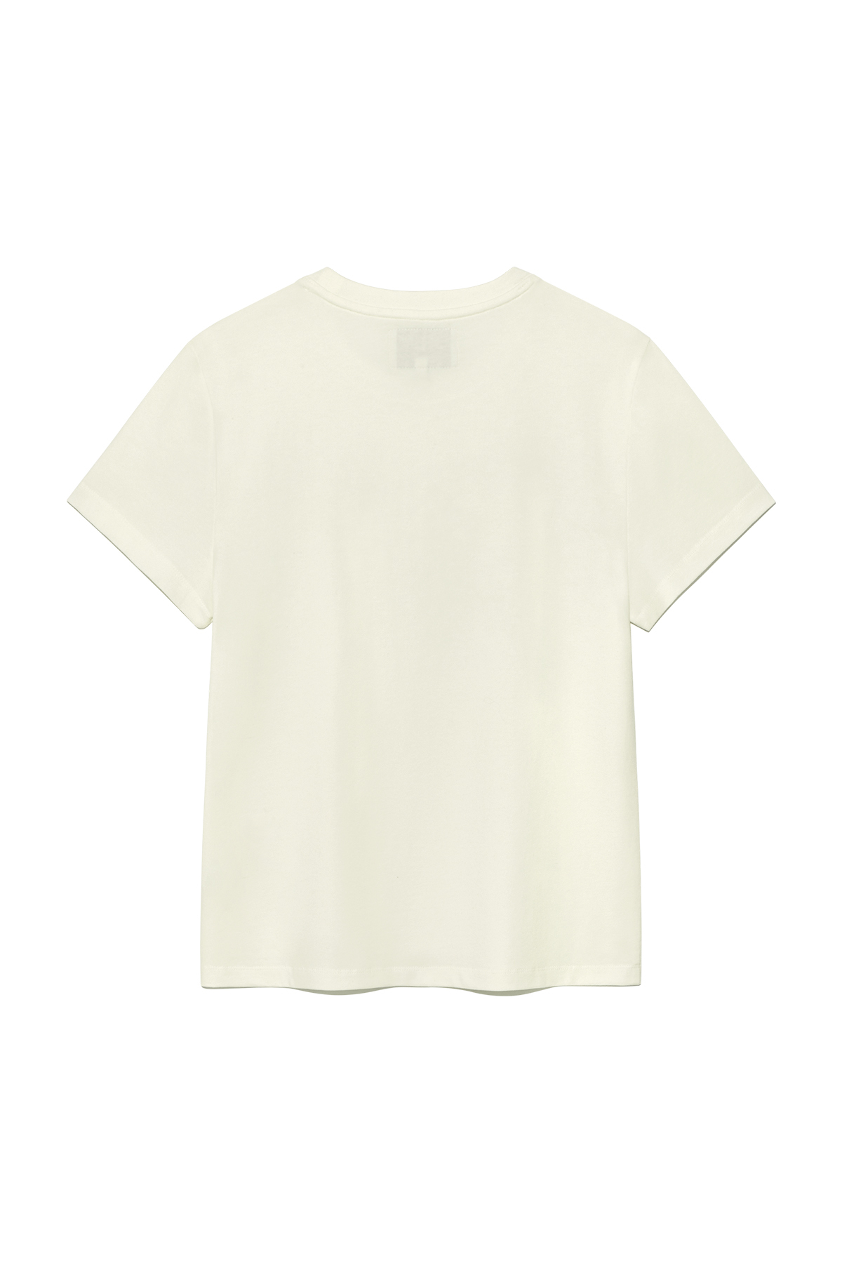 拼接LOGO布貼上衣 奶油