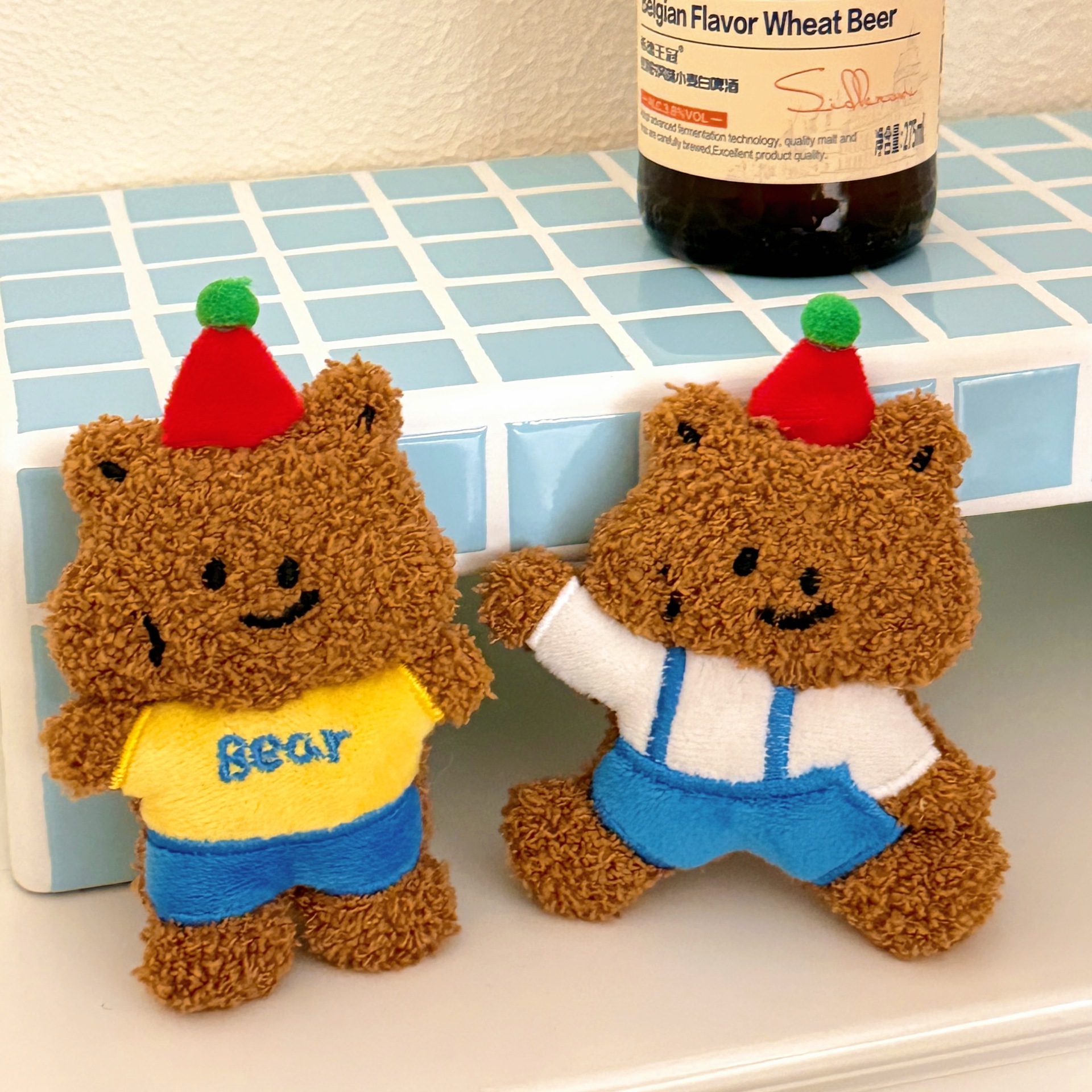 《6006》毛絨咖小熊公仔吊飾