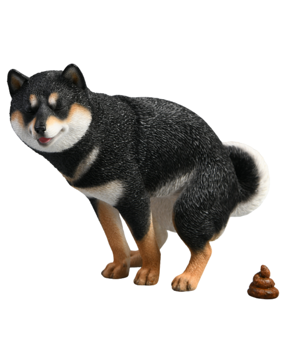 柴犬半蹲屙屎figure擺設| 黑柴白柴柴柴| 意外的可愛| 主人執屎| 車裝飾擺件| 附送無痕貼