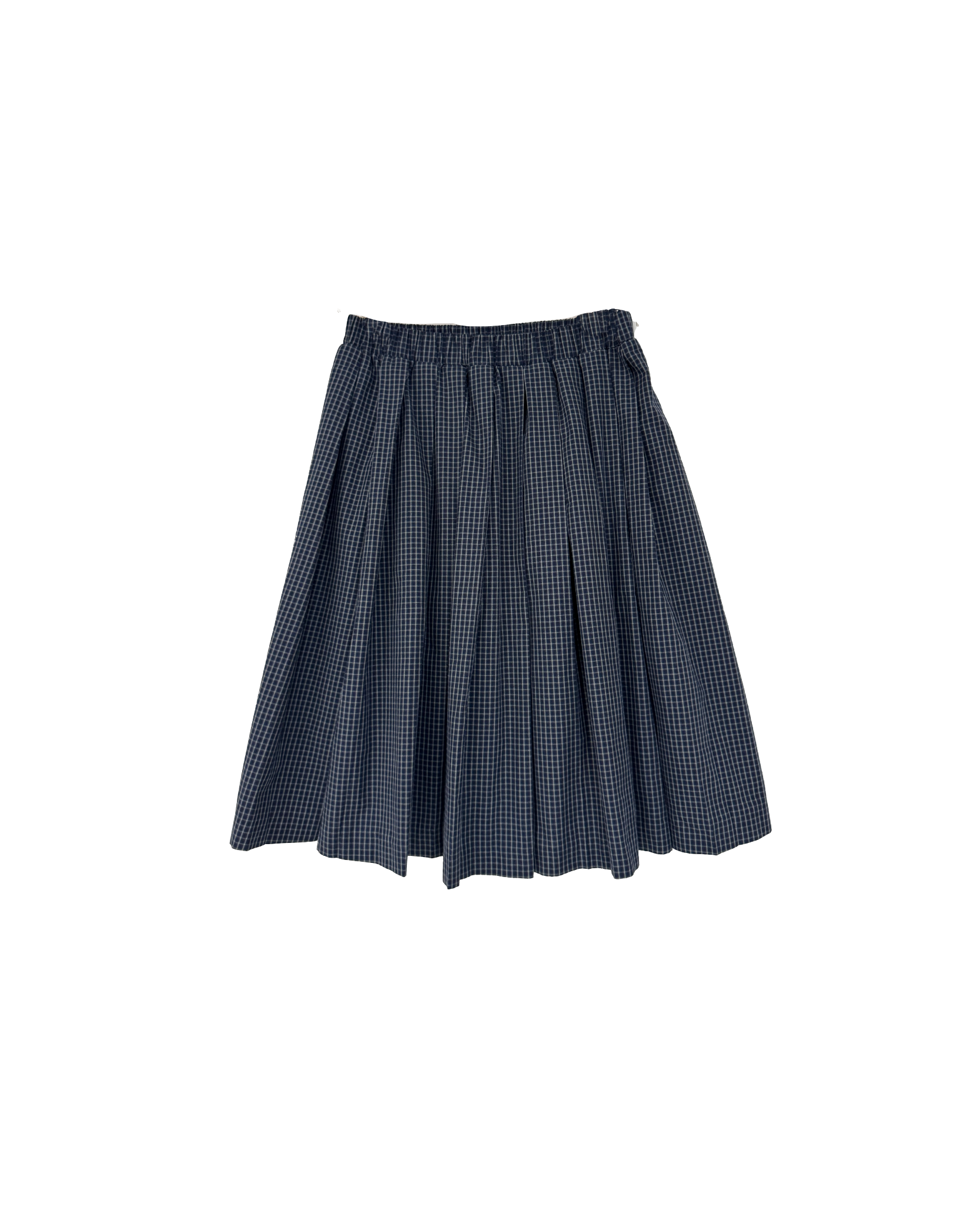 細格全橡筋百褶及膝半裙