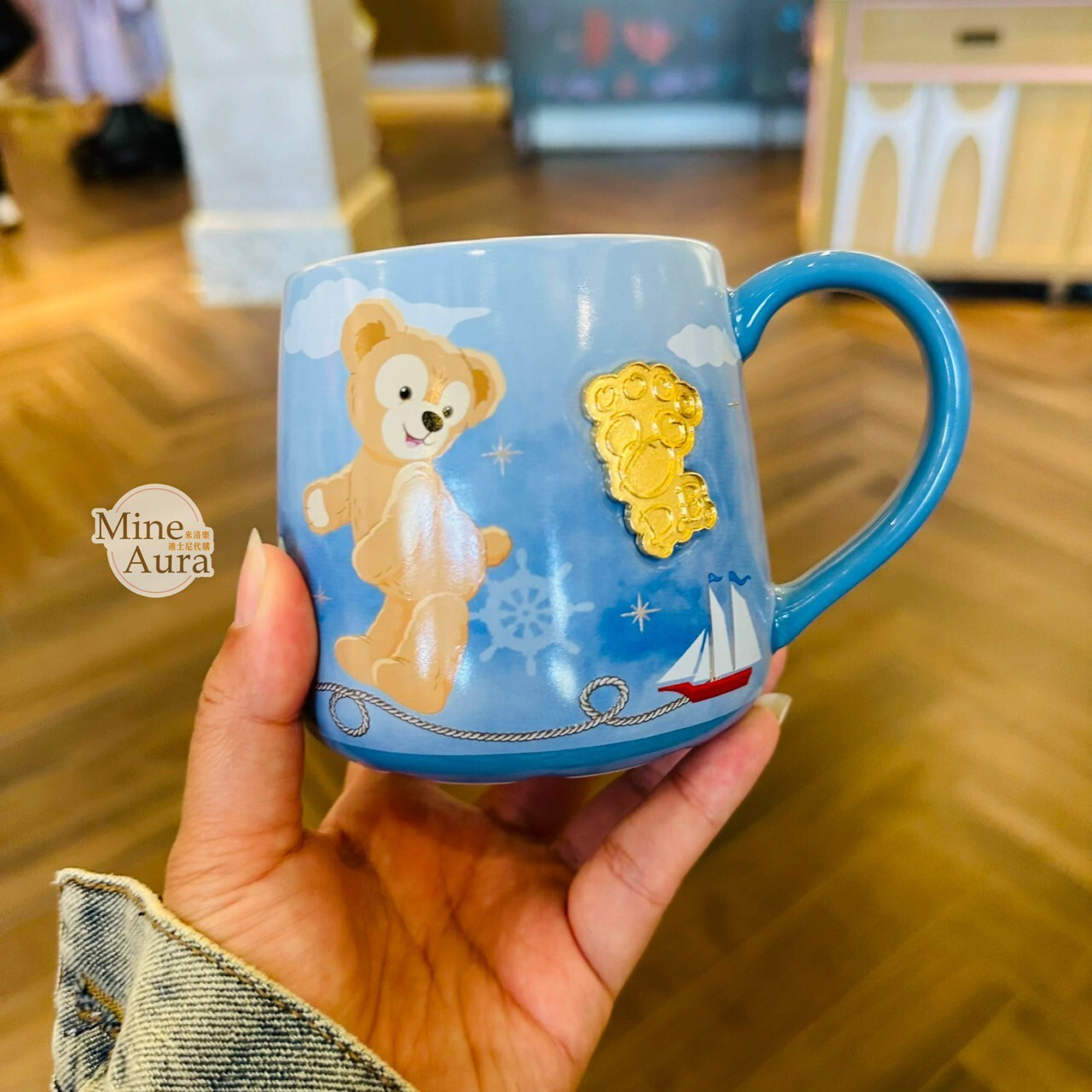 達菲 Duffy 金屬浮雕 圖案 陶瓷馬克杯 水杯 -上海迪士尼樂園