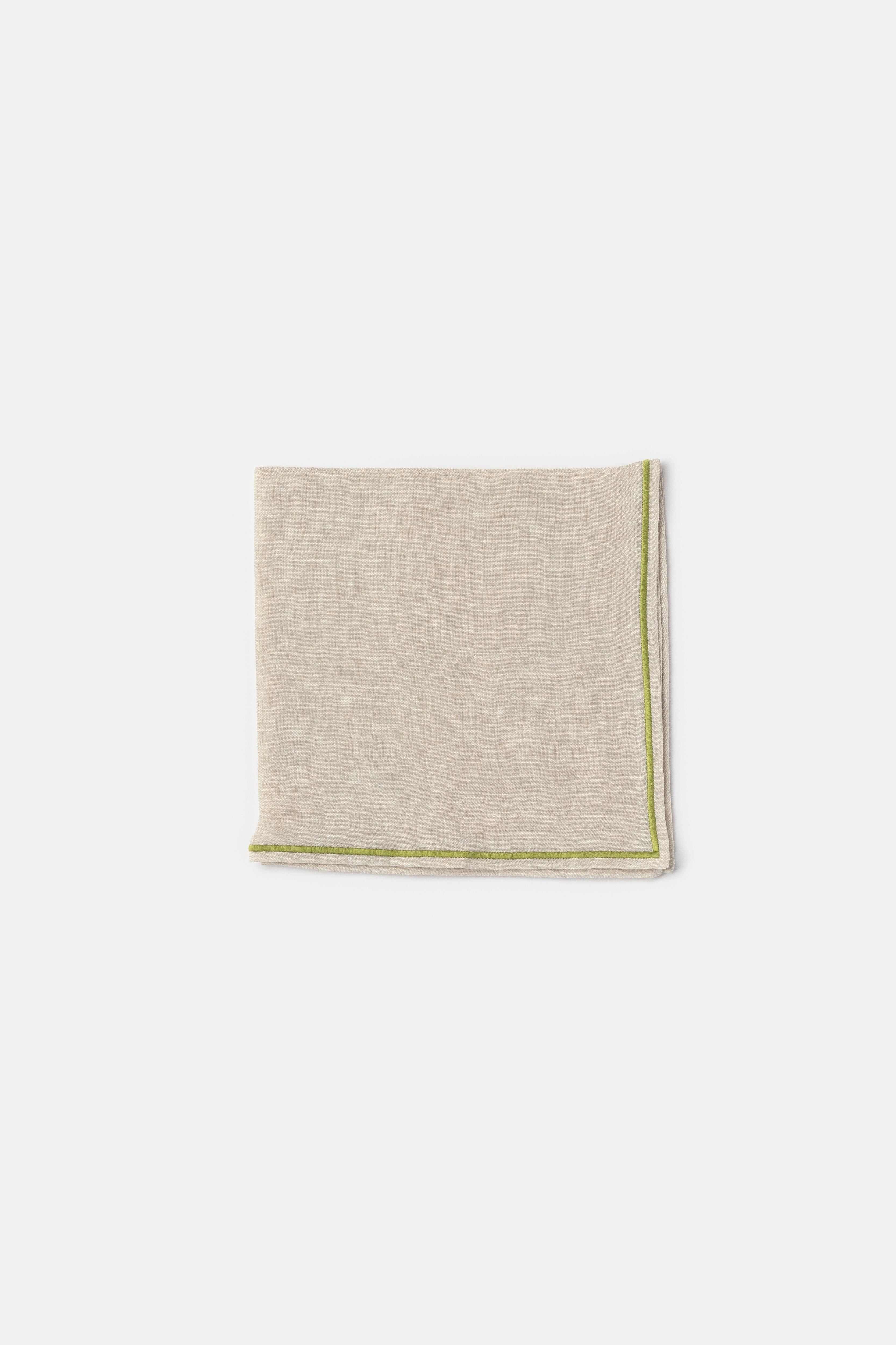 Lido 亞麻餐巾＿麻灰/馬卡龍綠