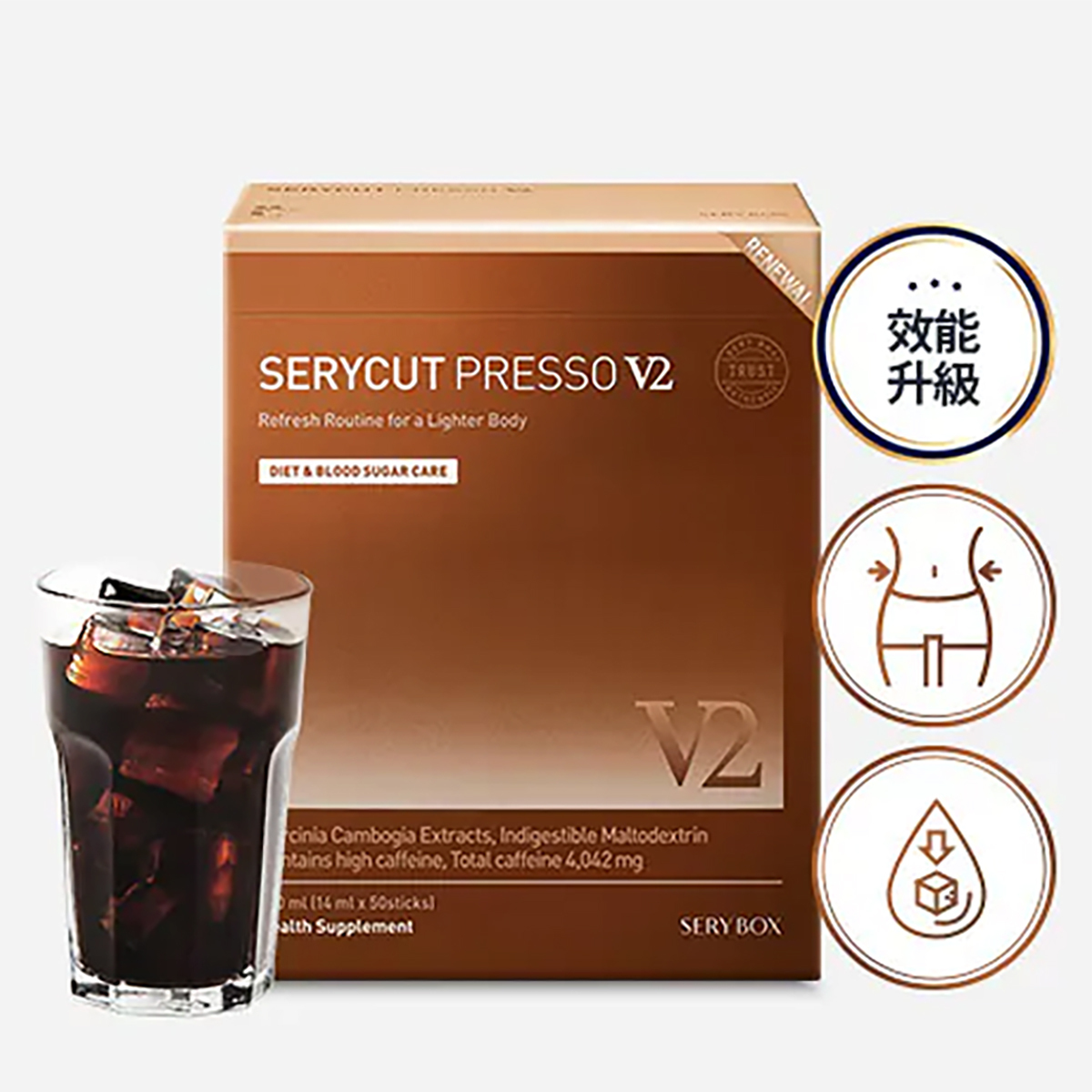 SERY BOX SERYCUT 藤黃果減脂咖啡V2 (50包裝) | 燃脂穩醣