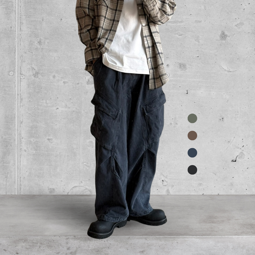 （現貨）WP003 美式復古 解構拼接 多口袋 工裝長褲