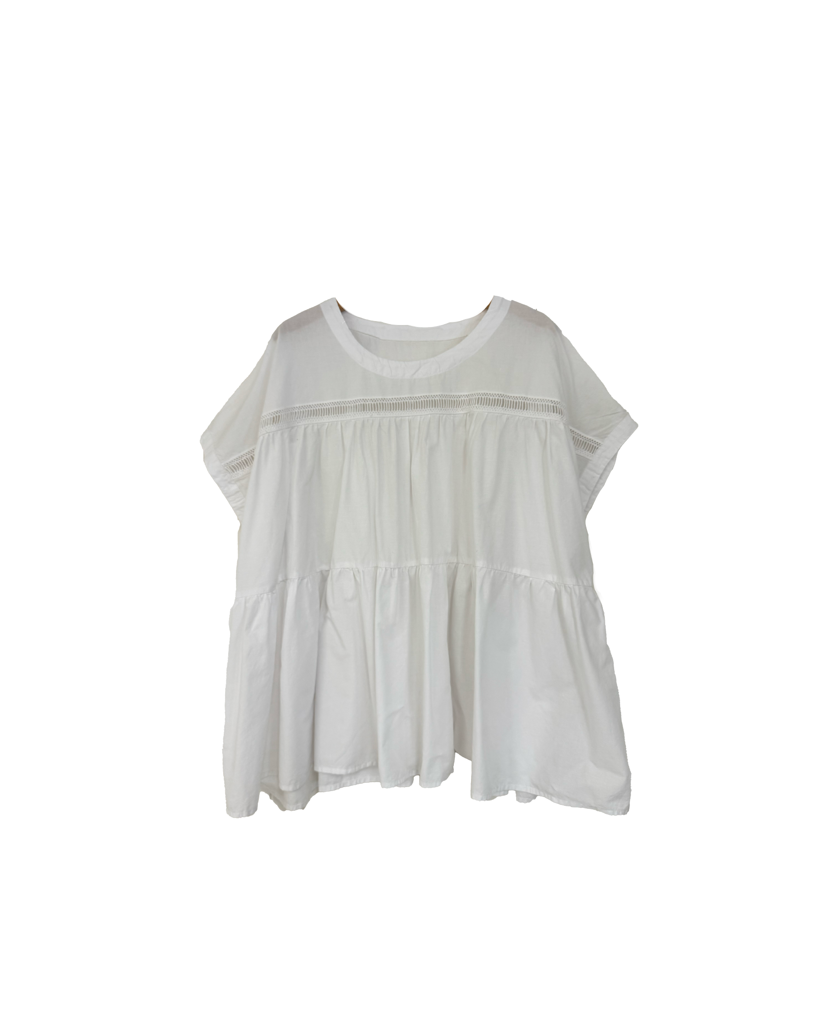 圓領直條縷空翼袖上衣