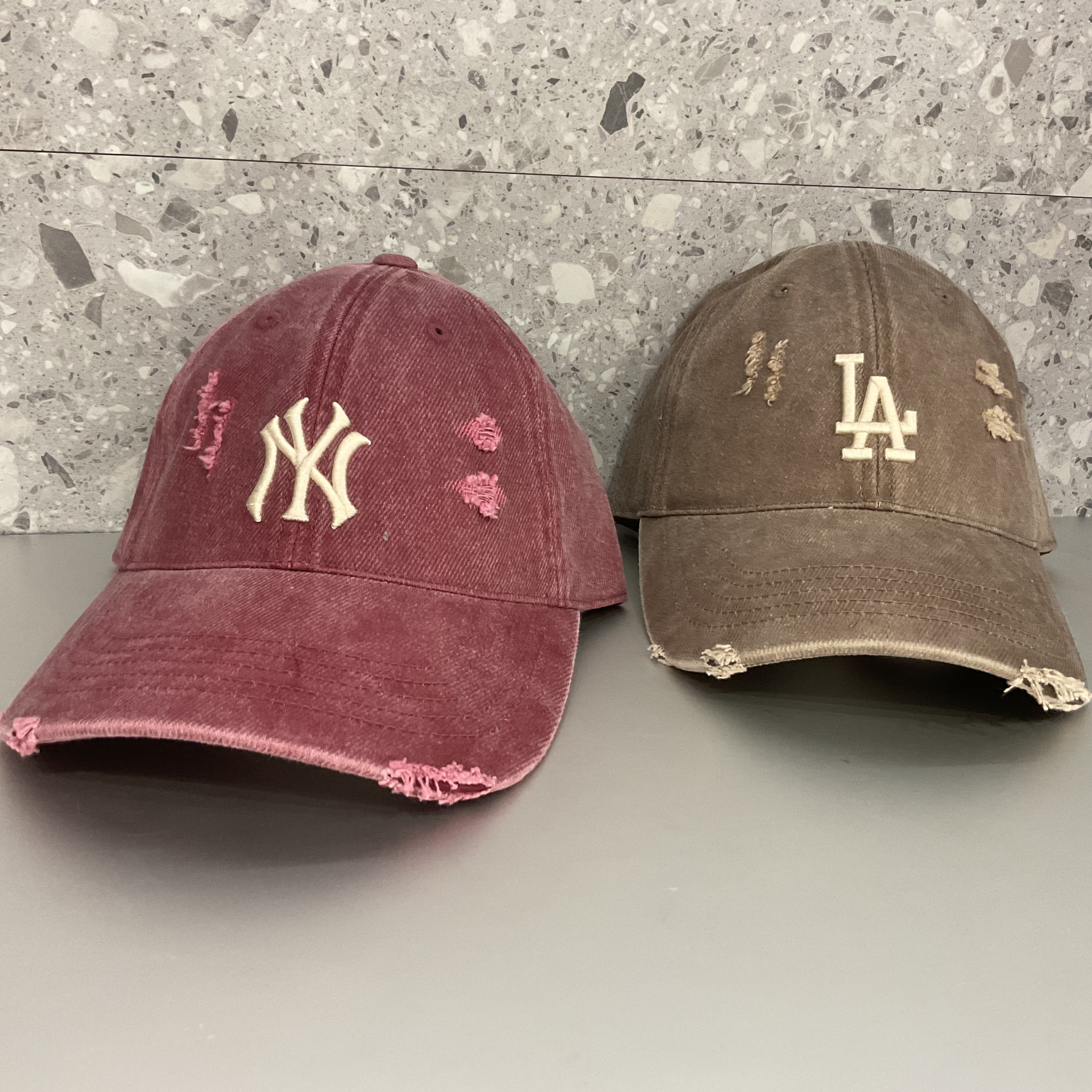 MLB割破水洗老帽