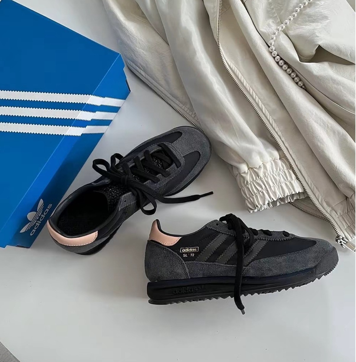 adidas SL 72 RS 黑色復古休閒鞋