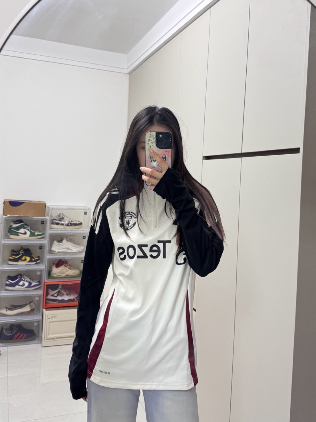 adidas 曼聯復古足球訓練衣 米白色男款