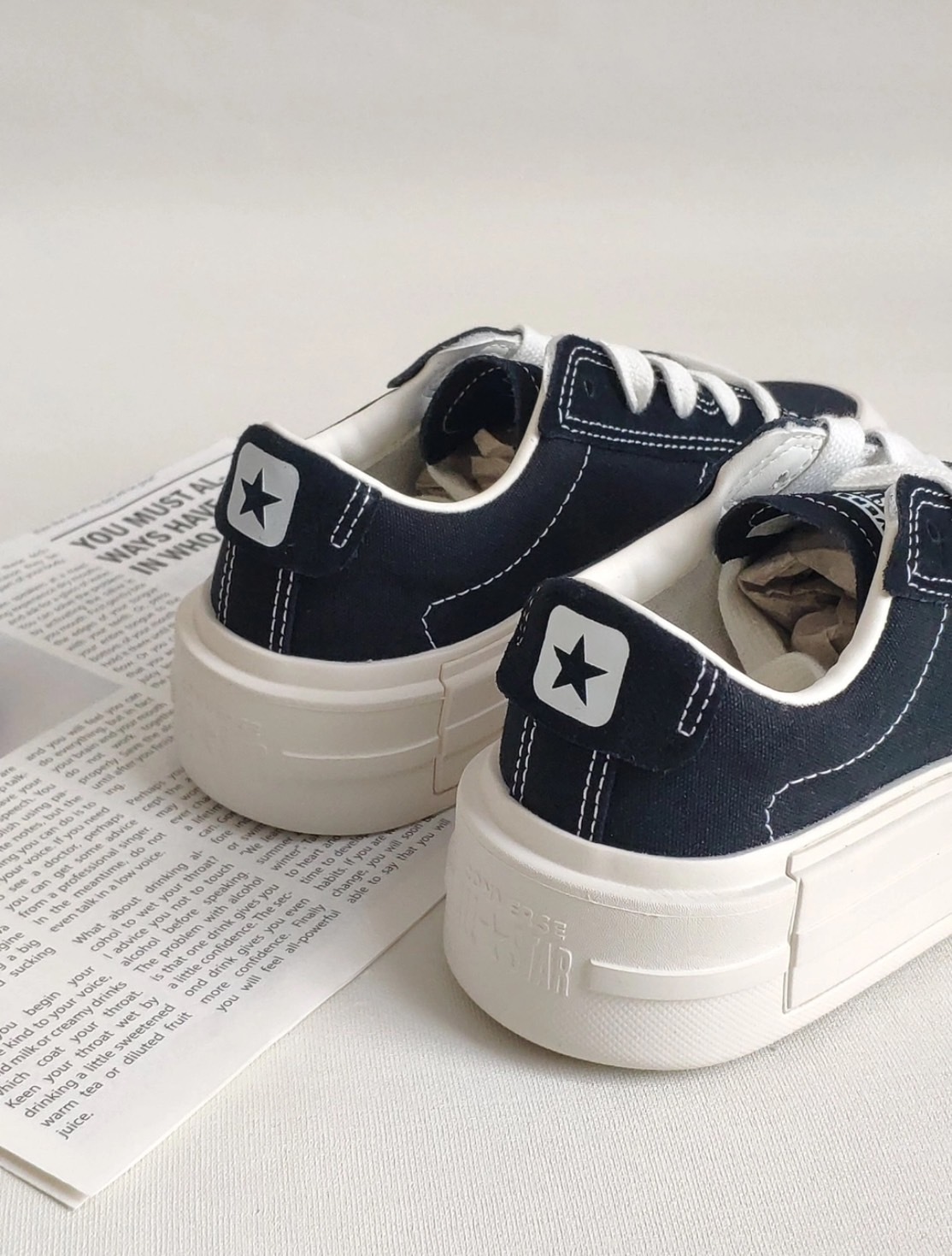 Converse All Star Chuck Taylor Cruise Low Egret 黑 厚底增高 帆布鞋 A08789C