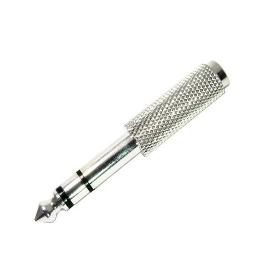 金屬 6.3 TRS 轉/To 3.5 TRS 轉接頭 音源線轉接頭