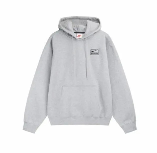 Nike x Stussy Hoodie &nbsp;Grey 灰色帽Tee 亞版 DJ9489-063