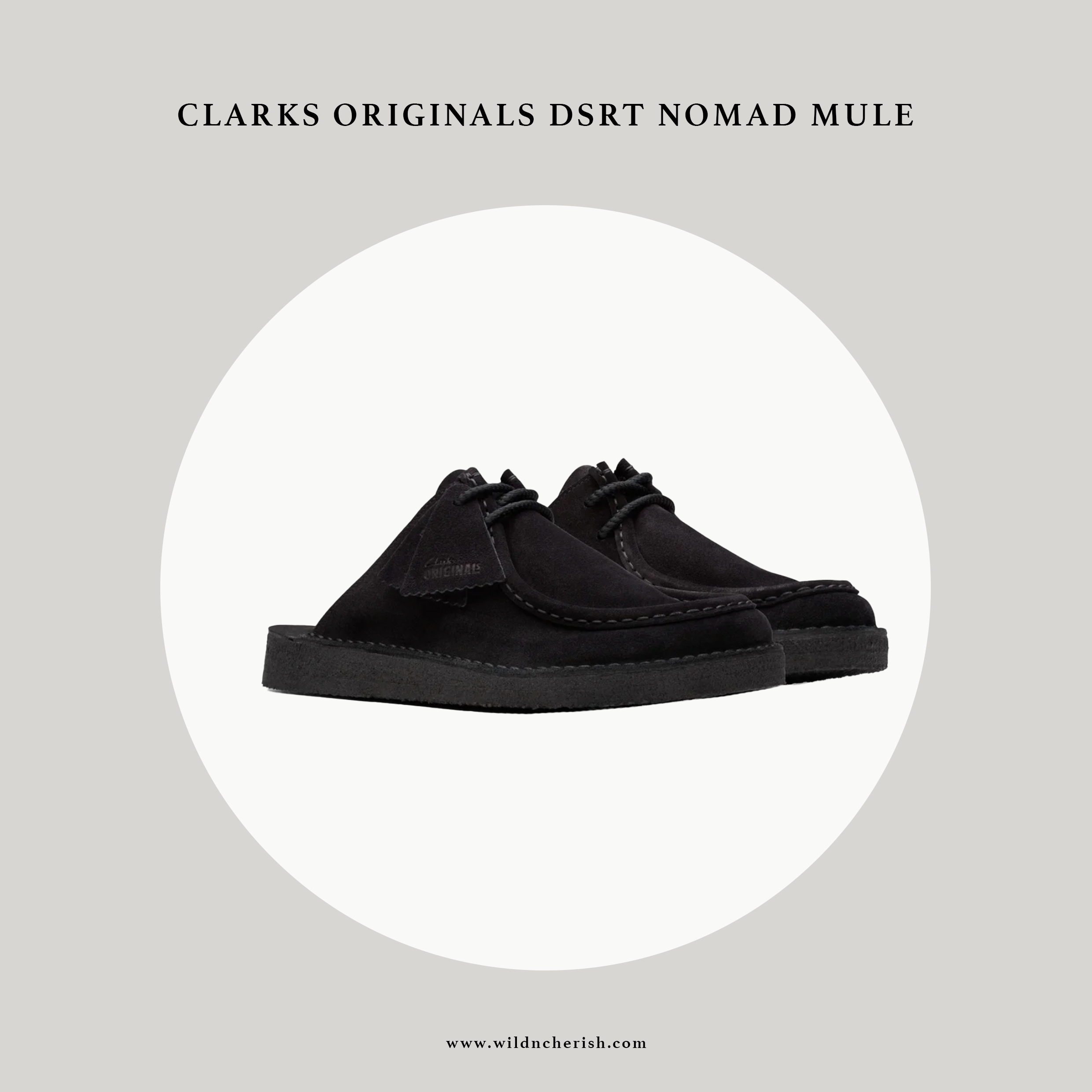 預訂 | Clarks Originals DSRT Nomad Mule 麂皮 黑色