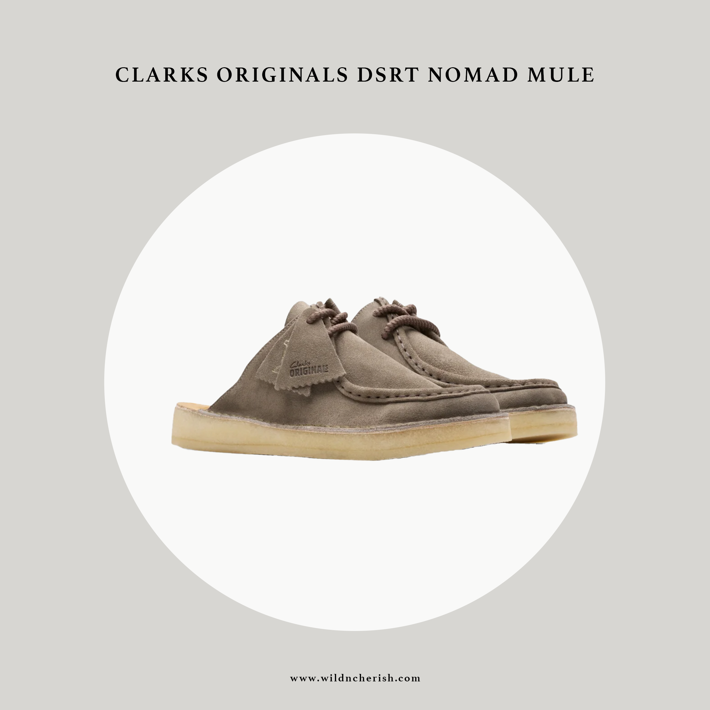 預訂 | Clarks Originals DSRT Nomad Mule 麂皮 灰色