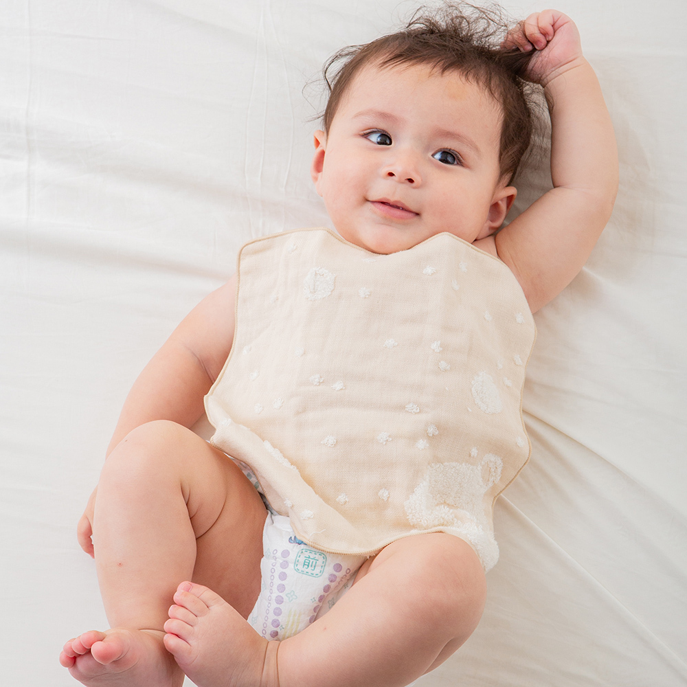 Gift DollBao 日本今治毛巾系列洗臉洗澡拍嗝巾(小方巾版)_雙面寶寶紗布巾｜奶茶泡泡