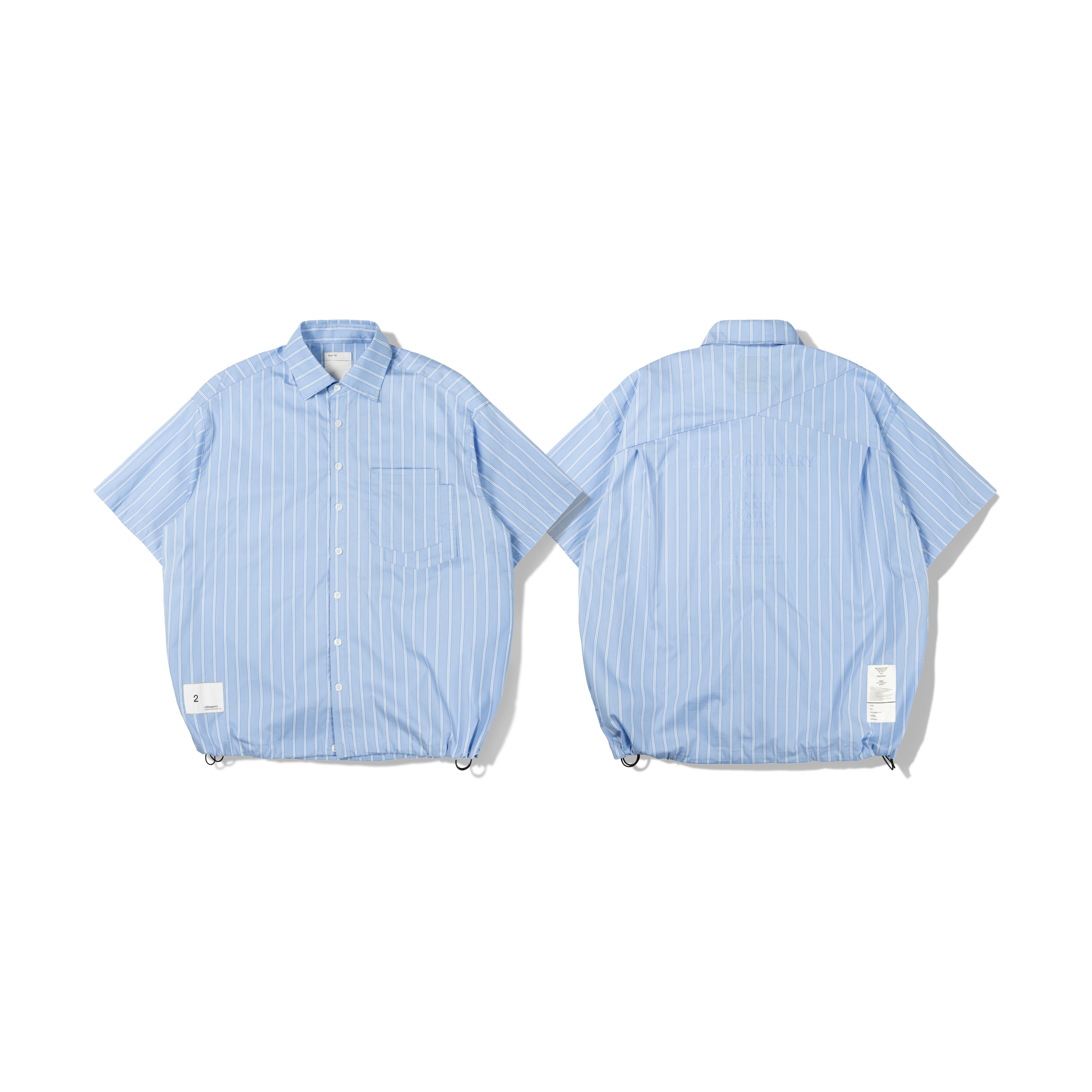 ORDINARY 不對稱可拆直紋襯衫