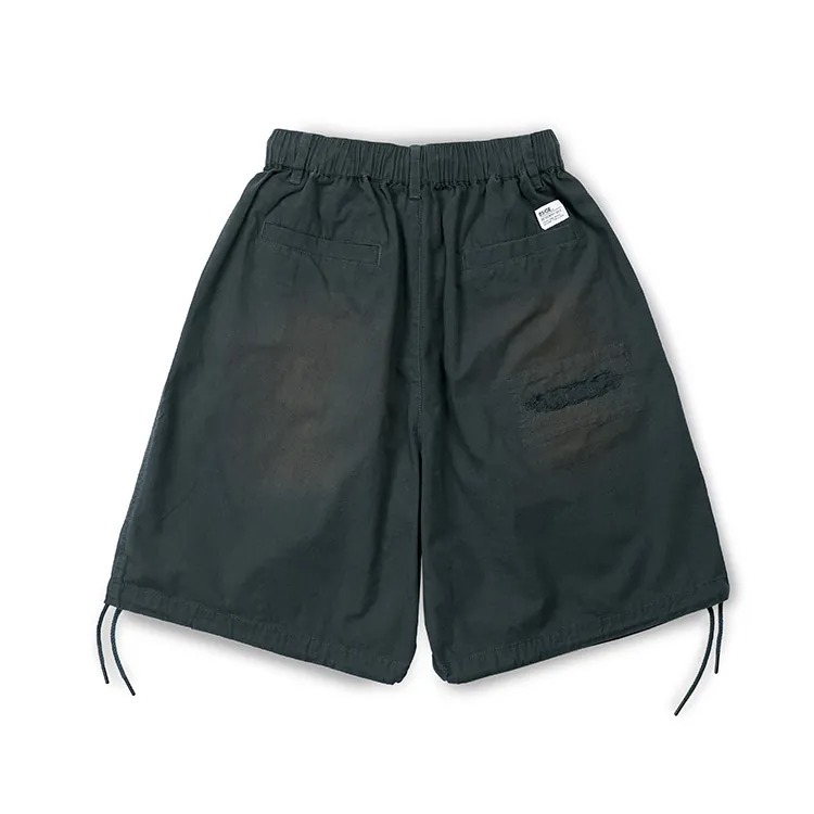 B-SIDE Rip Stop Damage Wide Shorts