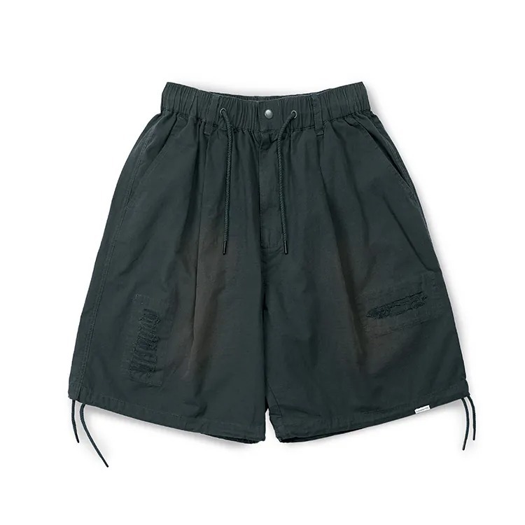 B-SIDE Rip Stop Damage Wide Shorts