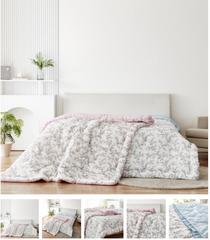 (3079)韓國連線 -  拉貝特純棉小花被180*220/2KG   (2色可選)