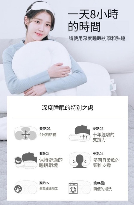(3086)韓國連線 - IU款白色  SL 深度睡眠枕頭 (羊色雙面) (2尺寸可選)