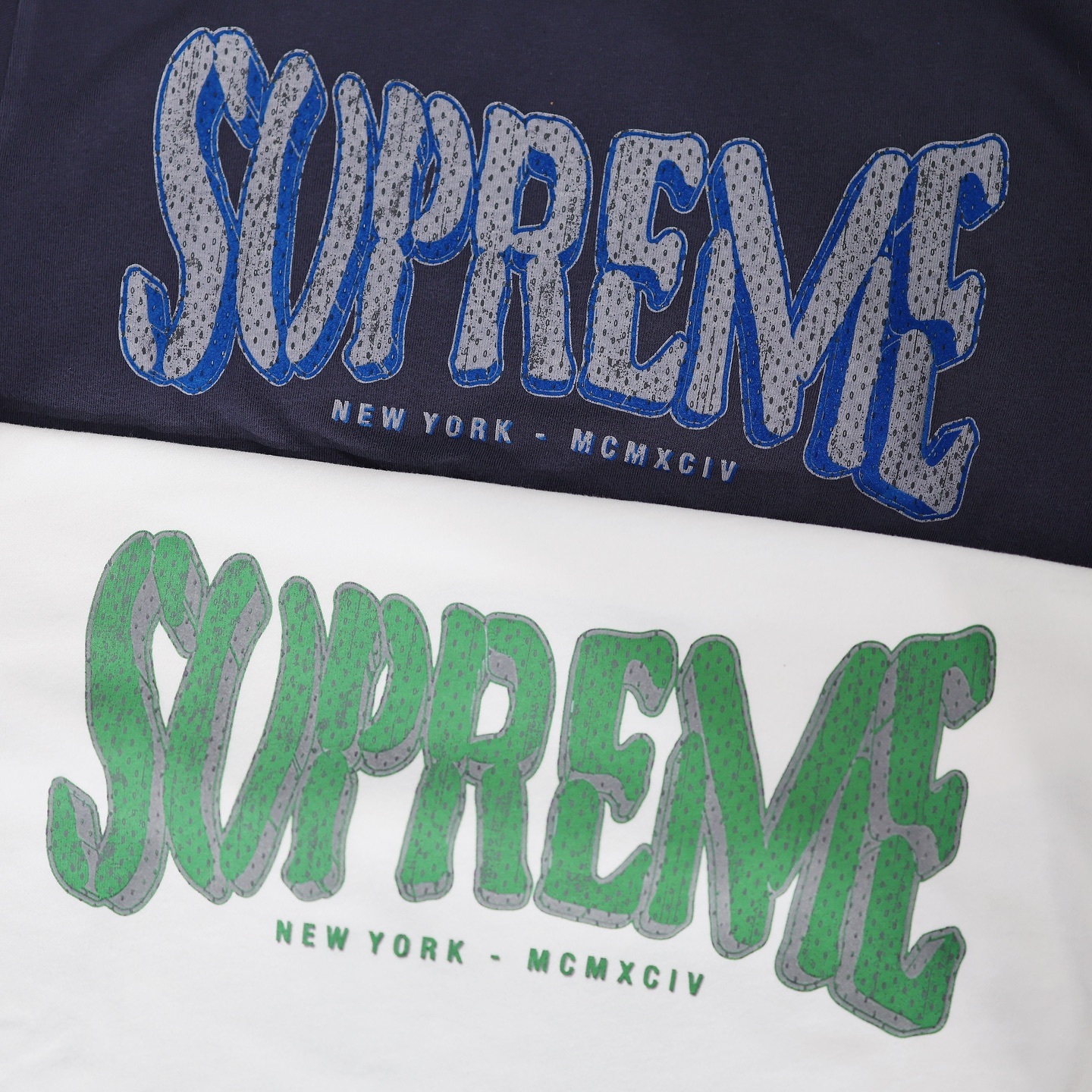 Supreme FLOCKED WASHED S/S TOP  三色 Black/White/Navy