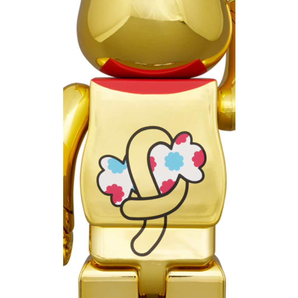 招き猫 招財貓 ペコちゃん 牛奶妹 金運 ダブル小判 金メッキ 100％ & 400％ BE@RBRICK