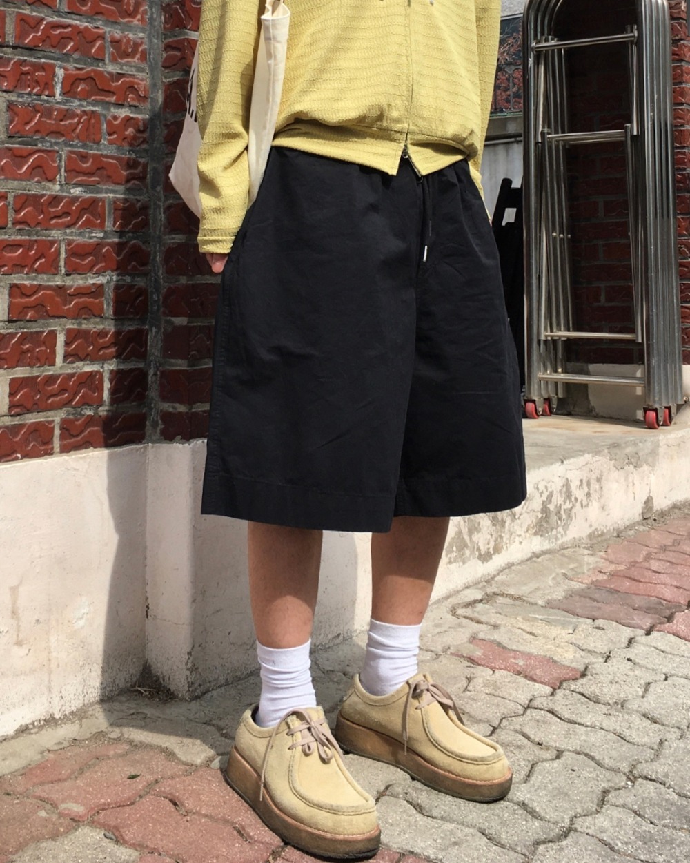 棉質寬鬆百慕達短褲