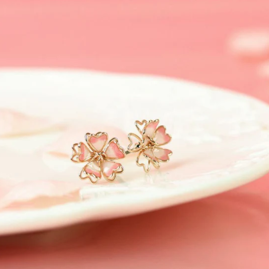 [日本制] 櫻花耳環