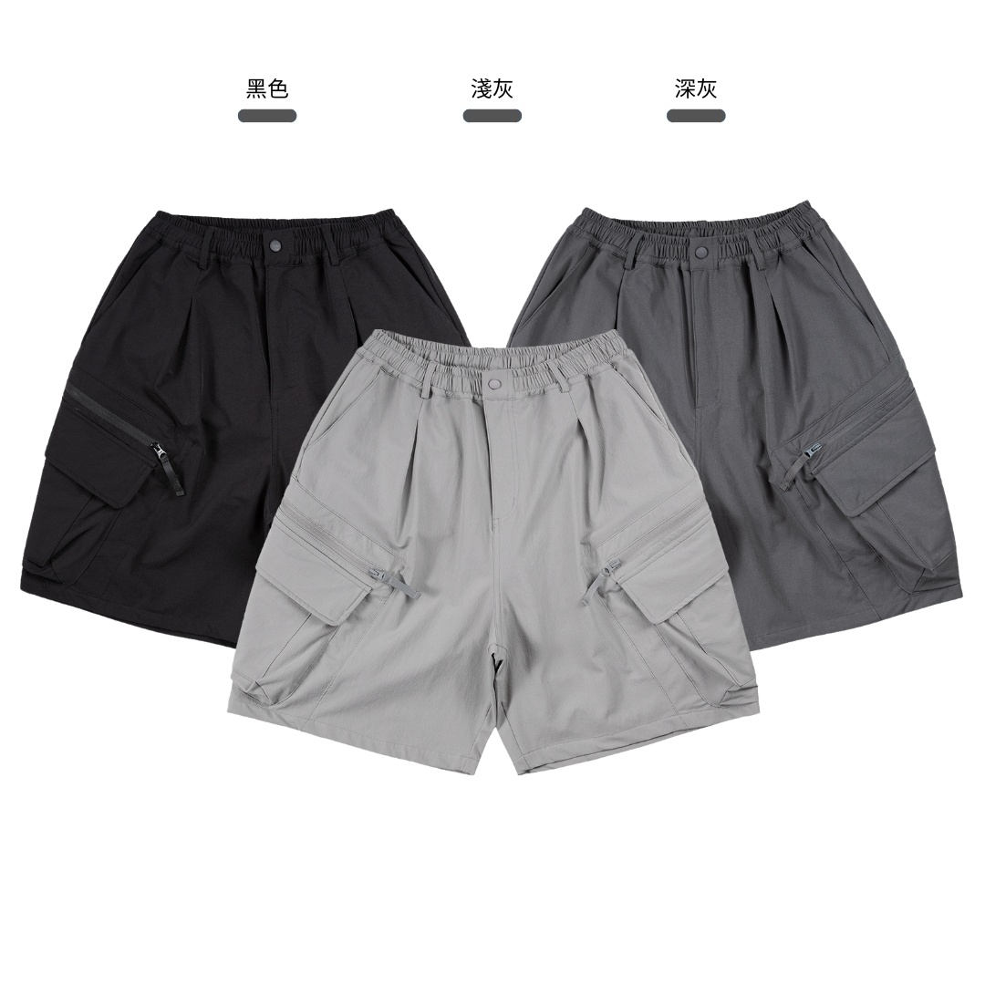 SALE- 十口袋 機能 短褲 速乾 尼龍 寬鬆 男生短褲【 FUZY 】- P202537