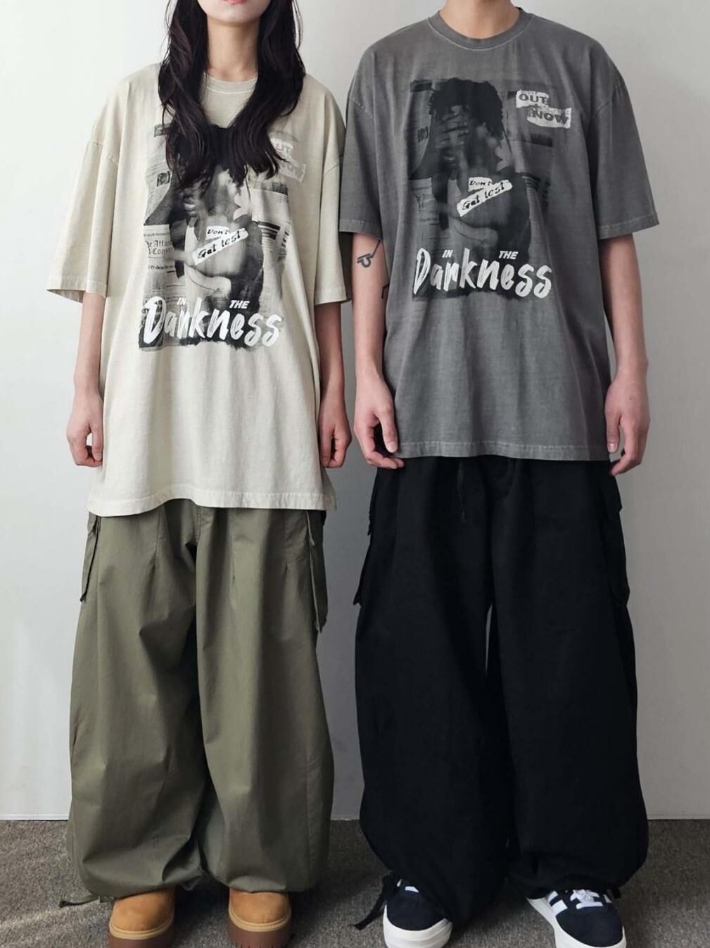 英文字圖案短袖Tee F&c-077T